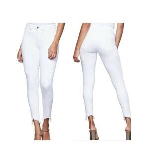 GOOD AMERICAN Good Legs Cropped White Jeans | Size 18